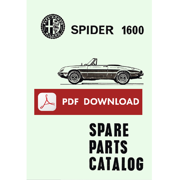 Alfa Romeo SPIDER 1600 (1967) Catalogo ricambi Manuale parti esplosi