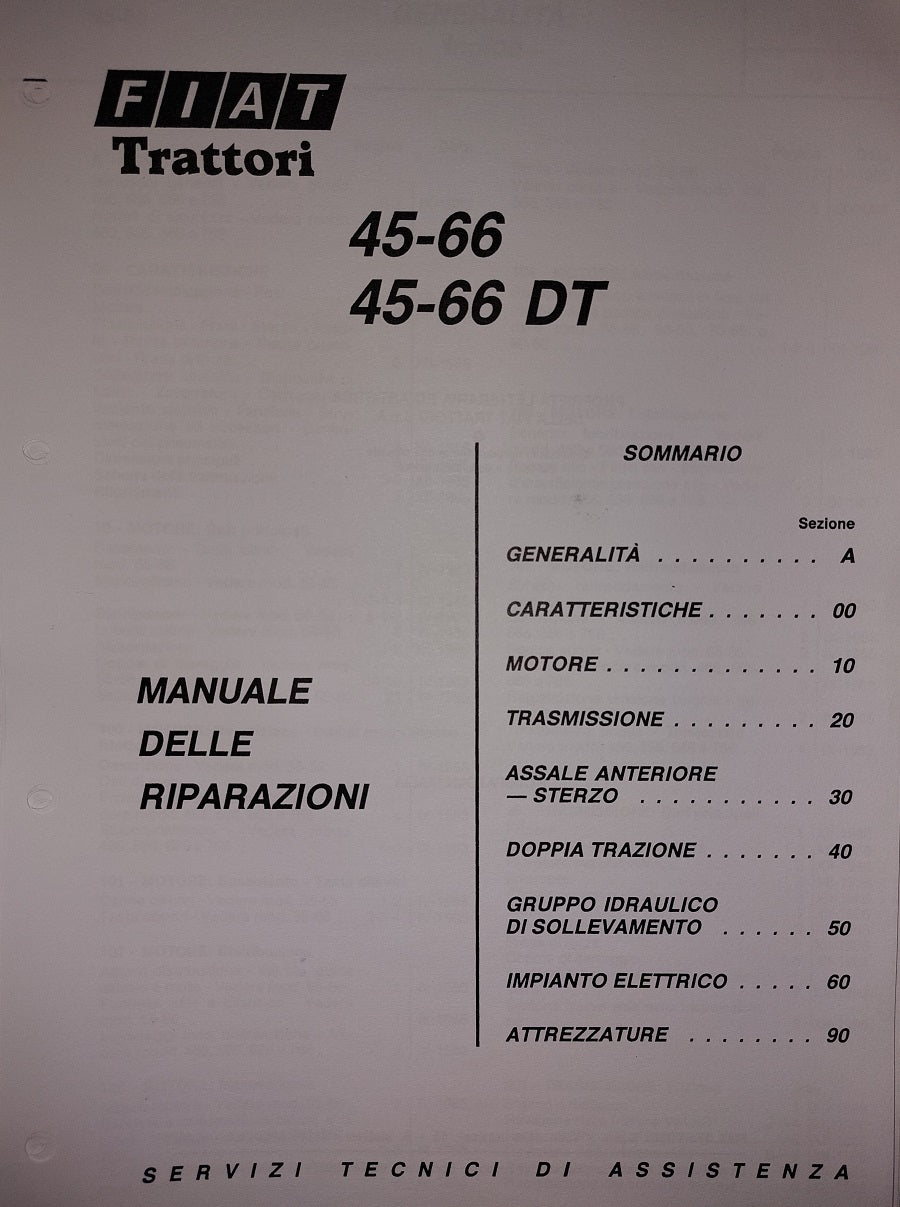 FIAT Fiatagri 45-66 DT Manuale officina istruzioni riparazione assistenza trattore ITALIANO