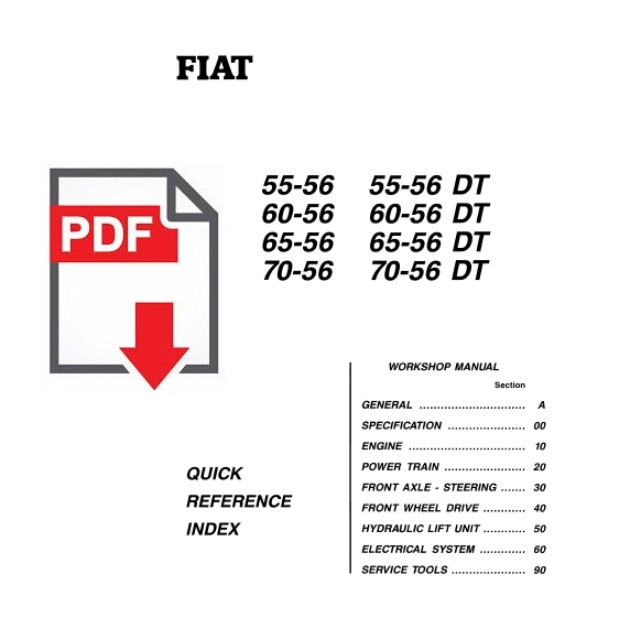 Tractor FIAT 55-56 60-56 65-56 70-56 DT Manuale officina Workshop service repair ENGLISH