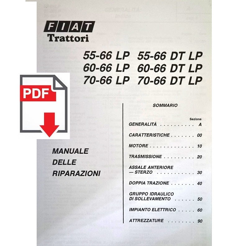 FIAT Fiatagri 55-66 60-66 70-66 LP DT Manuale officina riparazione assistenza trattore ITALIANO