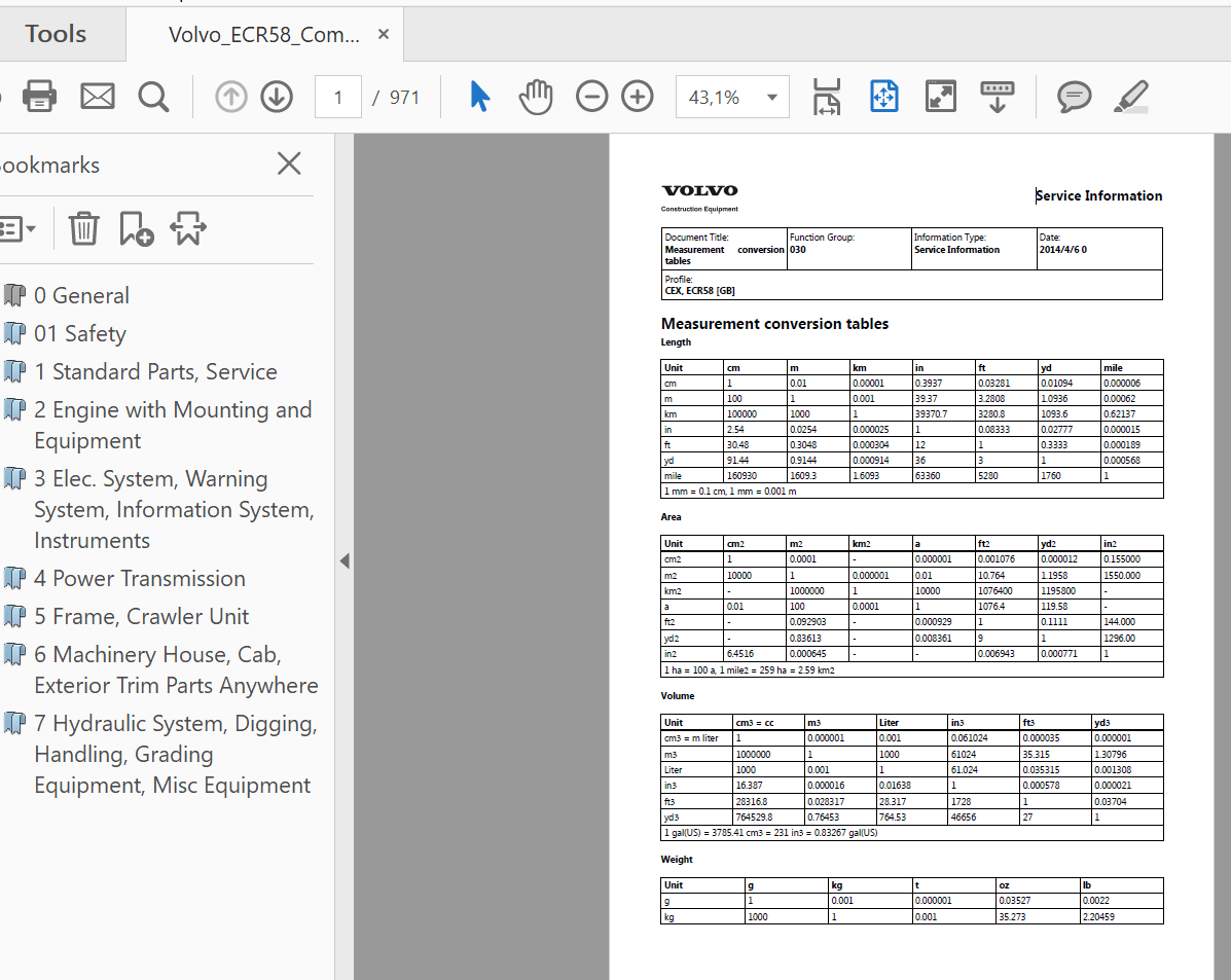 VOLVO ECR58 Compact Excavator Workshop service manual repair instructions ENGLISH
