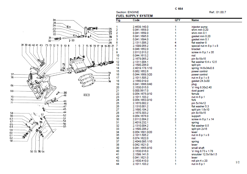 Lamborghini C664 Catalogo ricambi Manuale parti esplosi SPARE PARTS BOOK