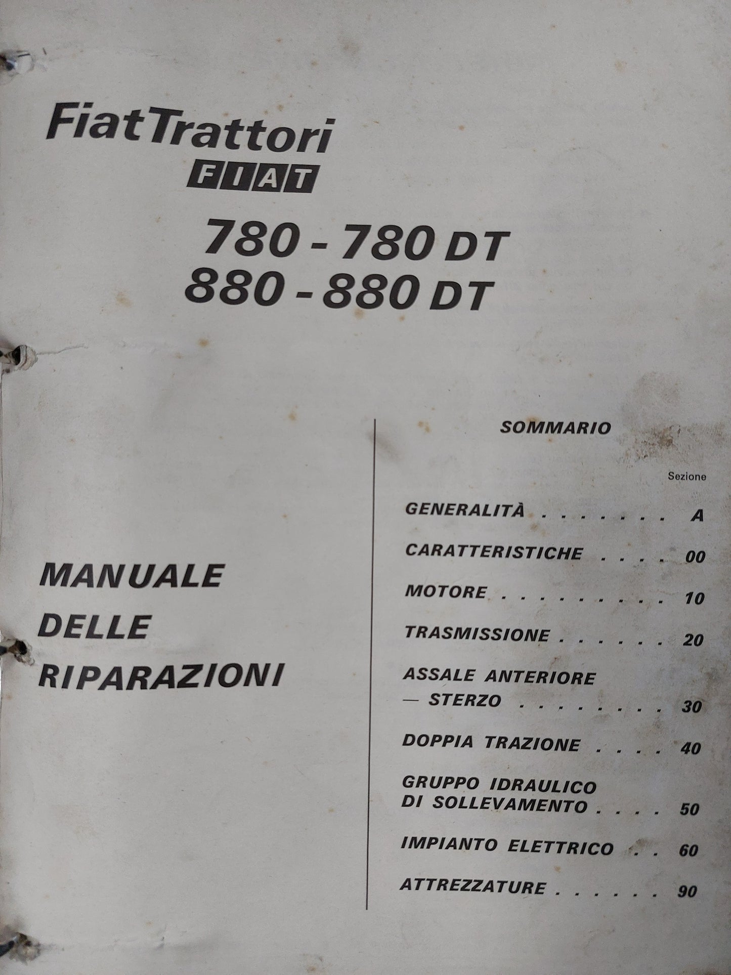 Trattore FIAT 780 880 880-5 980 e DT Manuale officina istruzioni riparazione assistenza ITALIANO