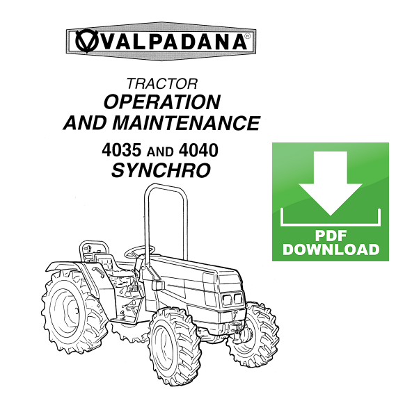VALPADANA 4040 4035 SYNCHRO Tractor Operation and Maintenance manual