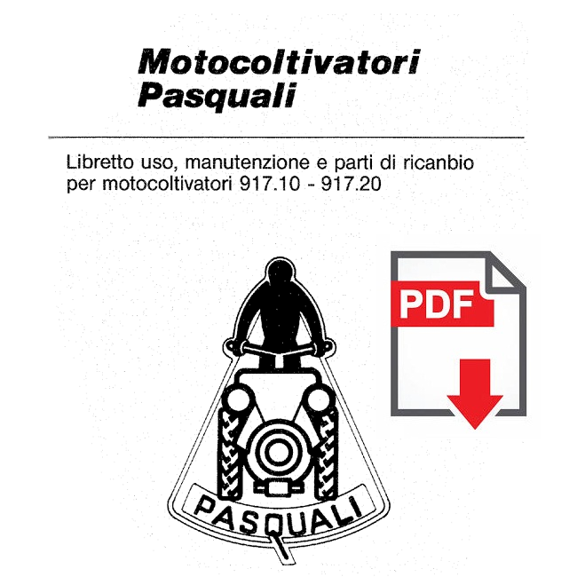 PASQUALI 917.10 Manuale Uso Manutenzione libretto istruzioni + catalogo ricambi