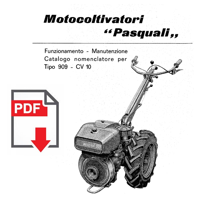PASQUALI 909 Manuale Uso Manutenzione libretto istruzioni + catalogo ricambi