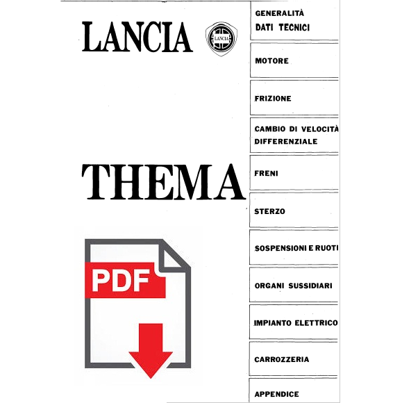 LANCIA THEMA 1a serie Manuale officina Istruzioni riparazione assistenza ITA