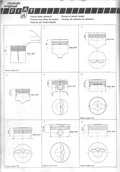 Catalogo ricambi FIAT rettifica motore Manuale parti esplosi Campagnola Diesel