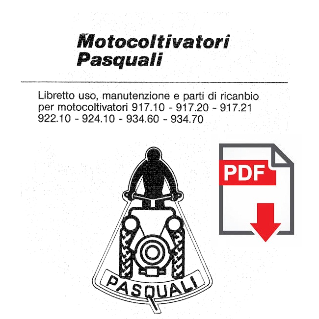 PASQUALI 934.70 Manuale Uso Manutenzione libretto istruzioni + catalogo ricambi