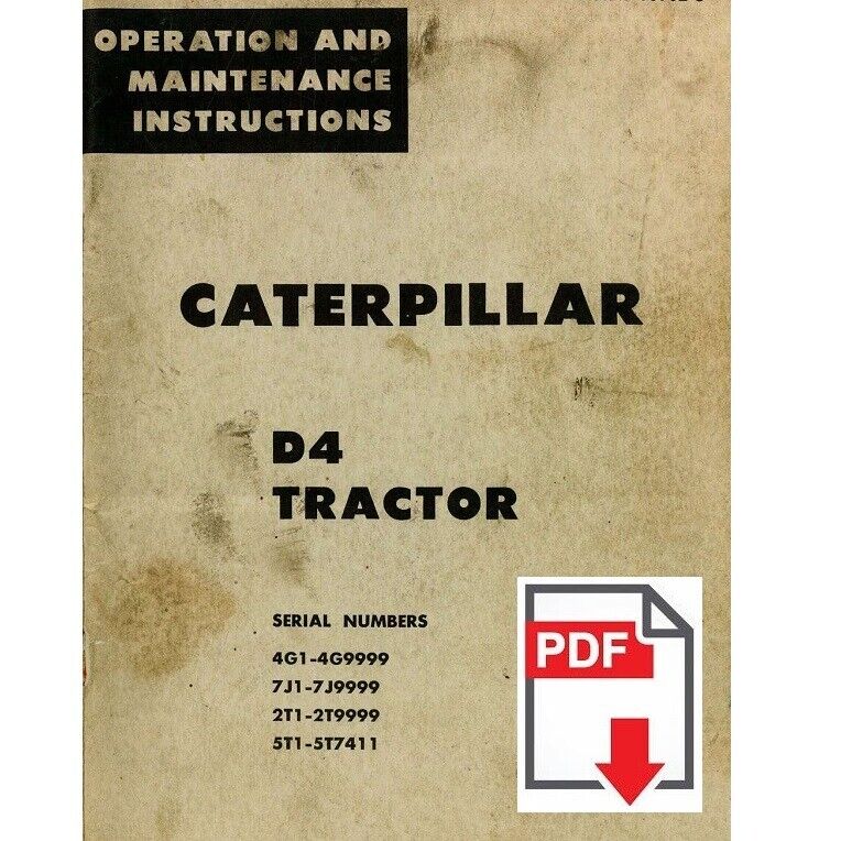 CAT Caterpillar D4 (6U 7U) Manuale uso manutenzione Libretto istruzioni trattore