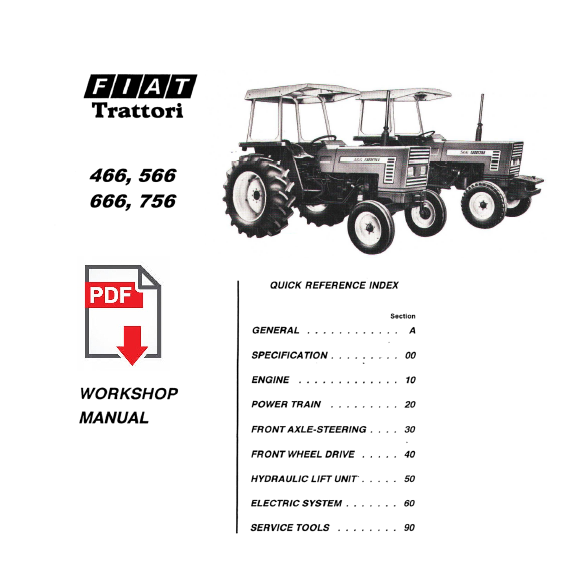 FIATAGRI 466 566 666 766 DT Workshop service Manuale officina riparazione ENG