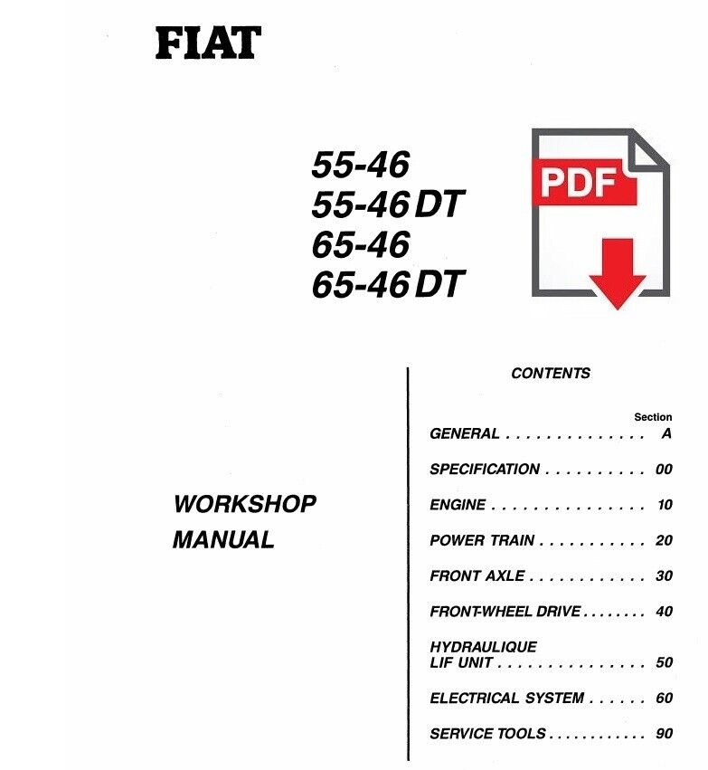 Tractor FIAT 55-46 65-46 DT Workshop service manual repair instructions ENGLISH