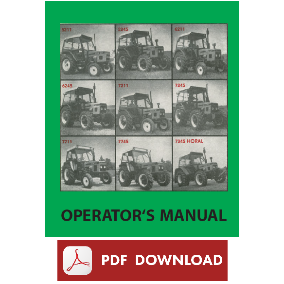 Tractor ZETOR 7245 7711 7745 7245 Horal Operator's manual Instructions user book