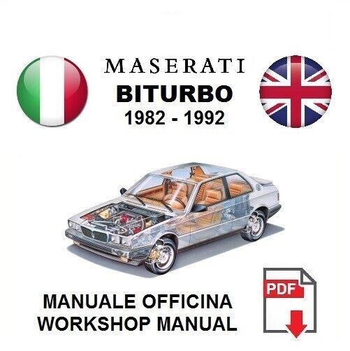 Maserati BITURBO 2.0 Coupe Spyder 420 S Si Manuale Officina riparazioni service