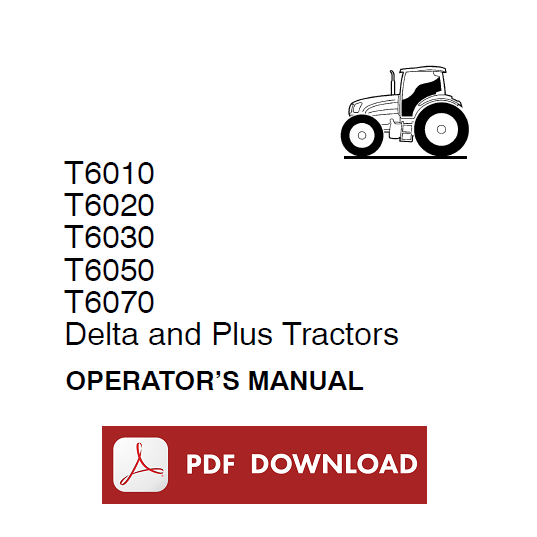 New Holland T6010 T6020 T6030 T6050 T6070 Operator manual tractor instructions