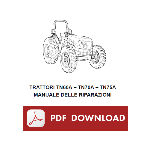 New Holland manuale officina trattore TN60A TN70A TN75A istruzioni riparazione