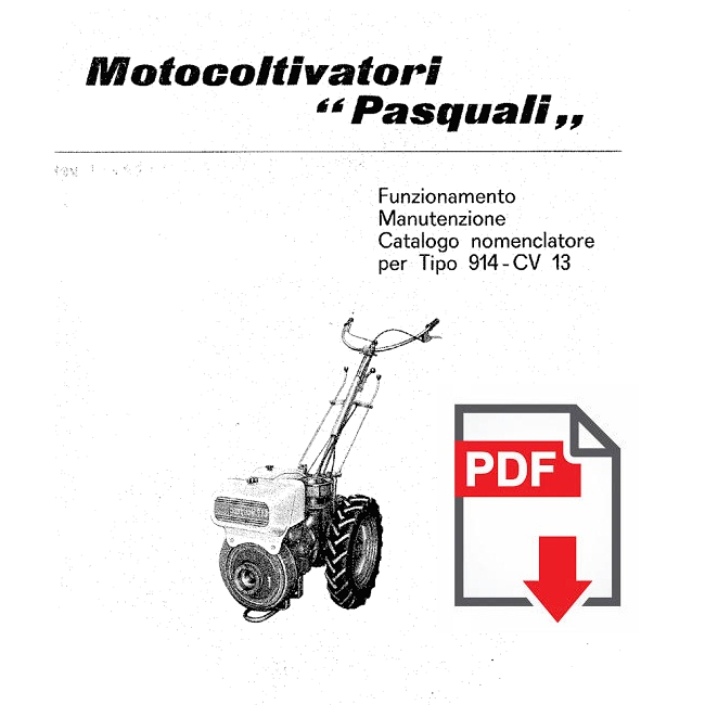 PASQUALI 914 Manuale Uso Manutenzione libretto istruzioni + catalogo ricambi