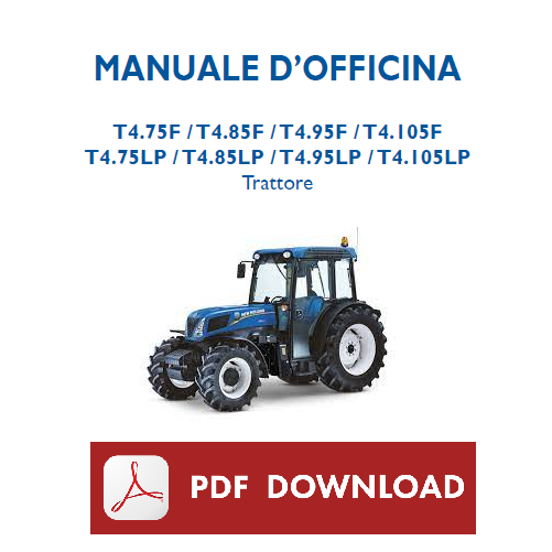 New Holland T4.105LP Manuale officina istruzioni riparazione trattore T4F