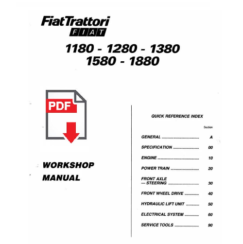 Trattore FIAT Fiatallis 1380 Manuale officina riparazione Workshop service book