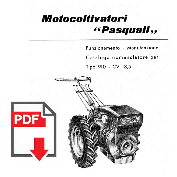 PASQUALI 910 Manuale Uso Manutenzione libretto istruzioni + catalogo ricambi