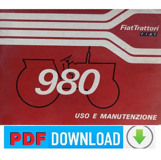 Trattore FIAT 980 - 980 DT Manuale uso manutenzione Libretto istruzioni ITALIANO