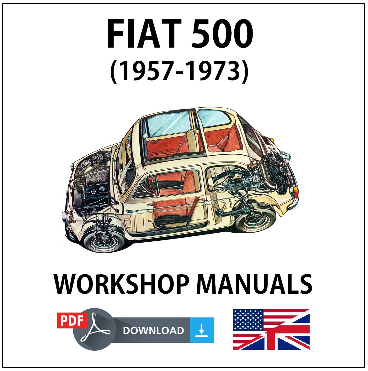 FIAT 500 500D 500F 500L Giardiniera Workshop service manual repair instructions