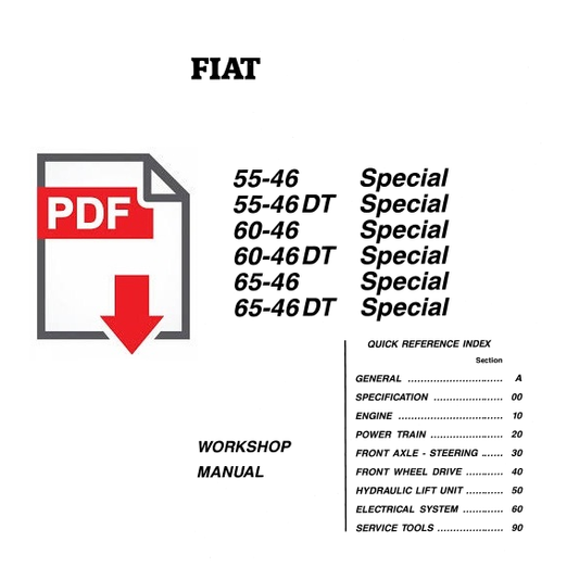 Tractor FIAT 55-46 60-46 65-46 SPECIAL DT Manuale officina Workshop service manual repair