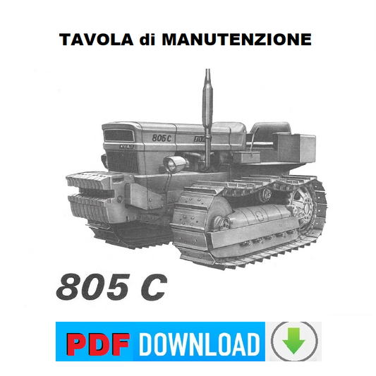 Tavola manutenzione FIAT 805C - Operazioni di manutenzione trattore cingolato