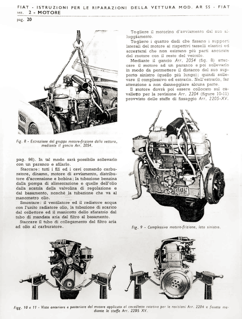 Fiat Campagnola AR51 AR55 AR59 AR51B Manuale officina Libretto istruzioni riparazione assistenza