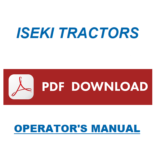 ISEKI Tractor TX1502 TX1504 TX1704 Manuale uso manutenzione Operator's Manual ENGLISH