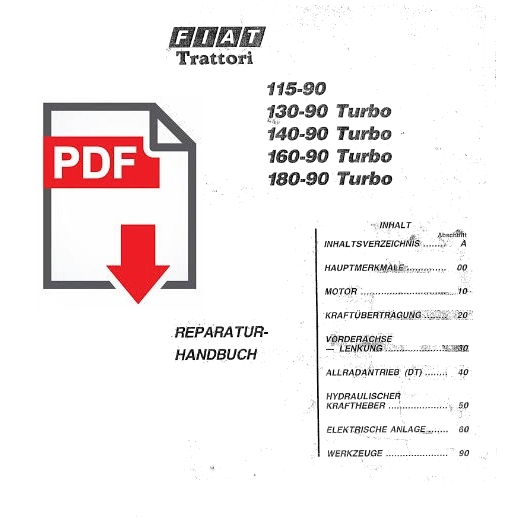 FIAT FIATAGRI 115-90 130-90 140-90 160-90 180-90 Turbo traktor Reparaturhandbuch TEDESCO