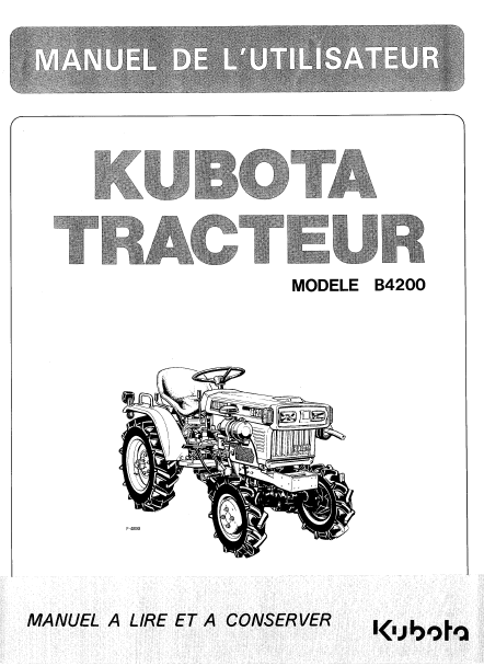 KUBOTA B4200 Manuale uso manutenzione Libretto istruzioni trattore