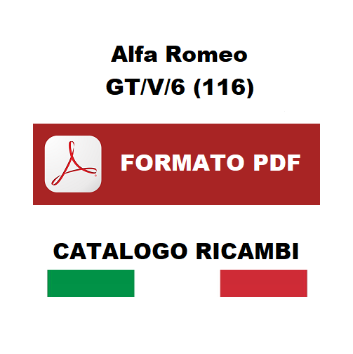 Alfa Romeo GT/V/6 GTV/6 GTV/4 (116) Catalogo ricambi Manuale parti esplosi ITALIANO