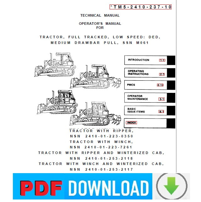 CAT Caterpillar D6 (1993) tractor Operators manual Operation maintenance User instructions Technical & Service workshop