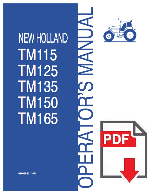 New Holland TM115 TM125 TM135 TM150 TM165 Operator's manual Libretto istruzioni trattore