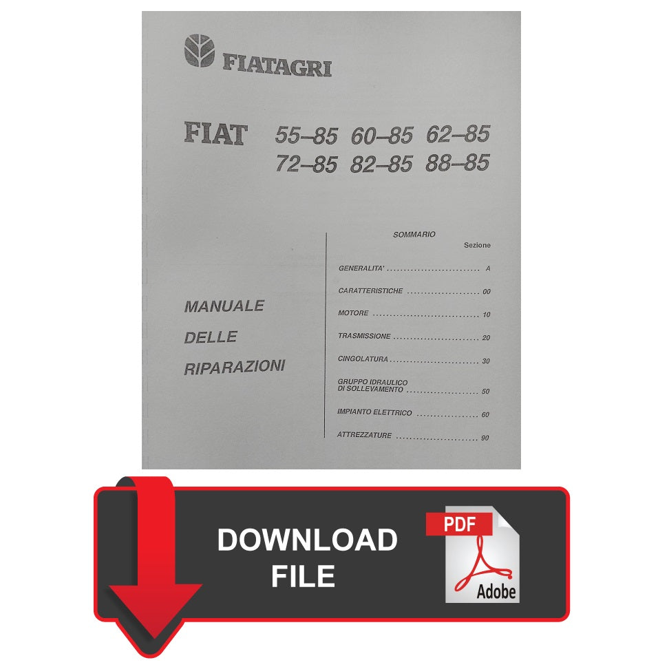 FIAT Fiatagri 55-85 60-85 62-85 72-85 82-85 88-85 Frutteto Vigneto Montagna Steering-o-matic Manuale officina istruzioni riparazioni assistenzaa trattore ITALIANO