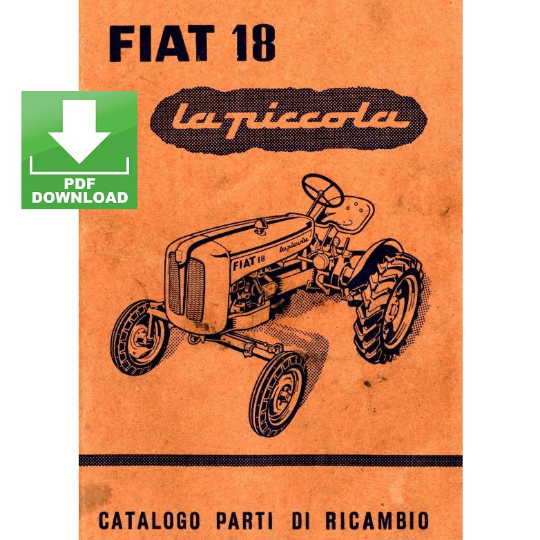 FIAT 18 La piccola Catalogo ricambi Manuale parti esplosi trattore ITALIANO