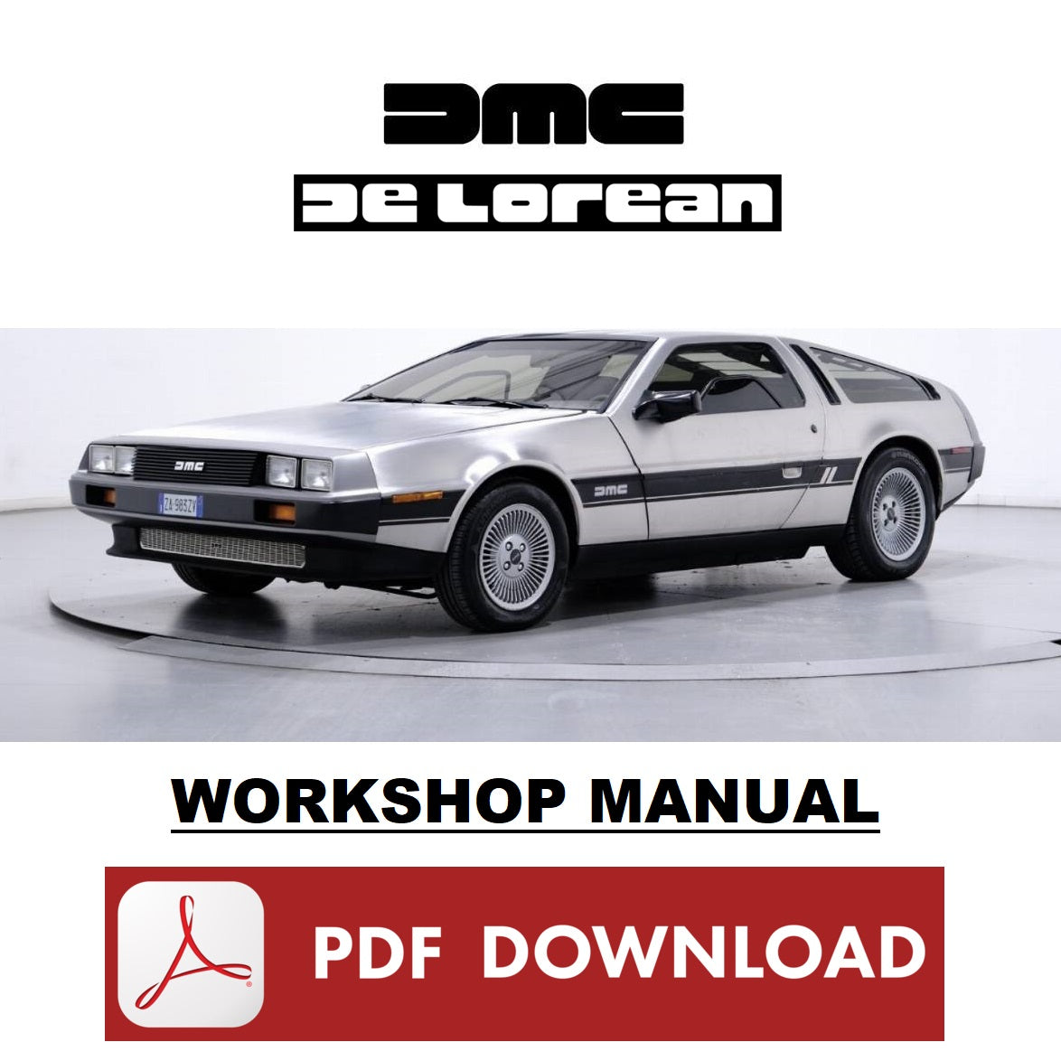DMC 12 Delorean Manuale officina riparazione Workshop service manual ENGLISH
