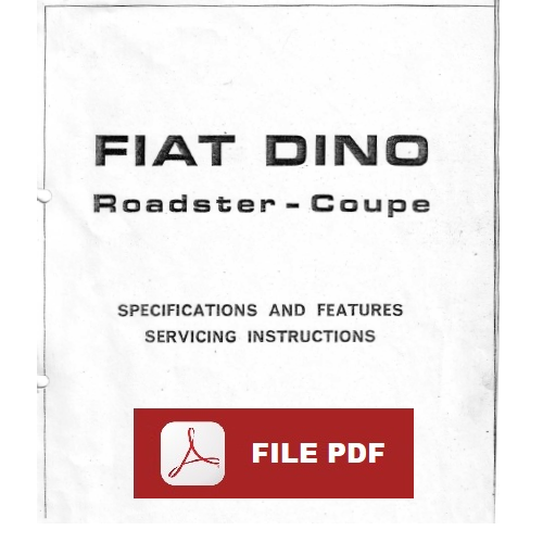 FIAT DINO Roadster Coupe Workshop service manual repair instructions ENGLISH