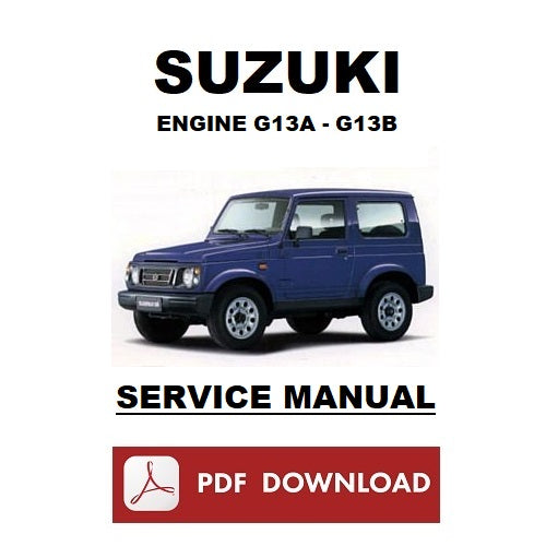 SUZUKI G13A G13B SAMURAI SWIFT JIMNY 1992-1996 Workshop Service Manual Engine Repair Manuale officina riparazione assistenza motore