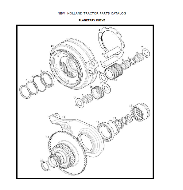 New Holland trattore TM120 TM130 TM140 TM155 TM175 TM190 Catalogo ricambi Manuale parti esplosi