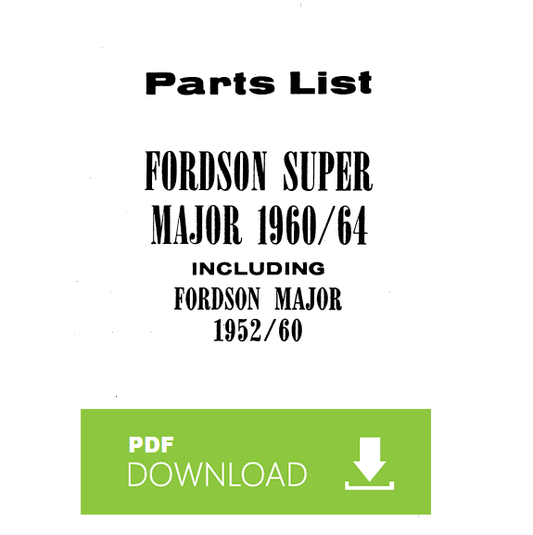 FORD tractor Fordson Super Major 1960/64 1952/60 Manual SPARE PARTS LIST Catalogo ricambi