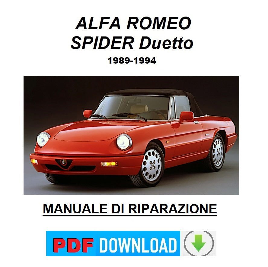 ALFA ROMEO SPIDER DUETTO 1989-1994 Manuale officina Istruzioni riparazioni ITALIANO