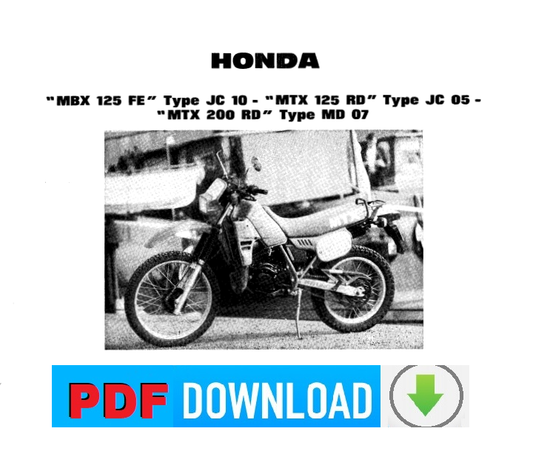 HONDA MBX 125 FE - MTX 125 200 RD Manuale officina Istruzioni riparazione Workshop serviceFRANCESE