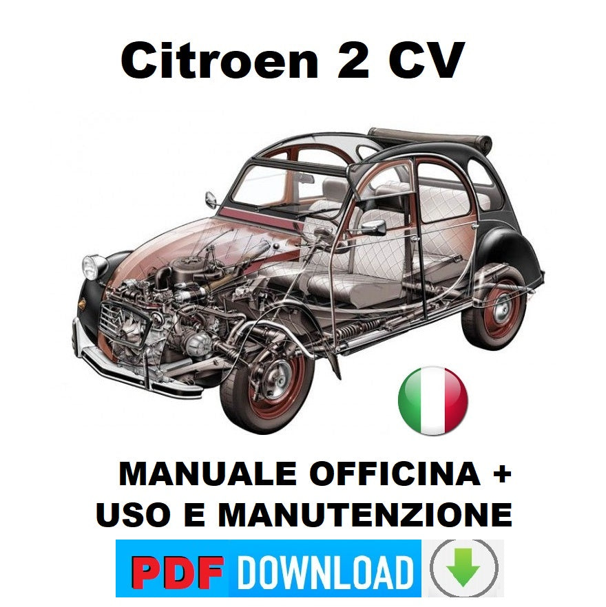 Citroen 2CV Manuale officina + Libretto istruzioni Uso manutenzione ITALIANO