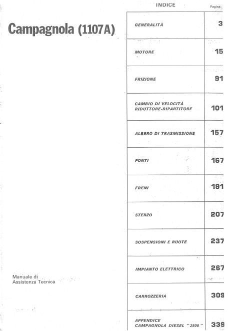 Fiat Campagnola 1107A Torpedo AR76 Manuale officina Istruzioni riparazione Assistenza