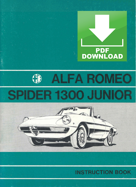 Alfa Romeo Spider 1300 Junior Duetto User manual use maintenance Driver Handbook