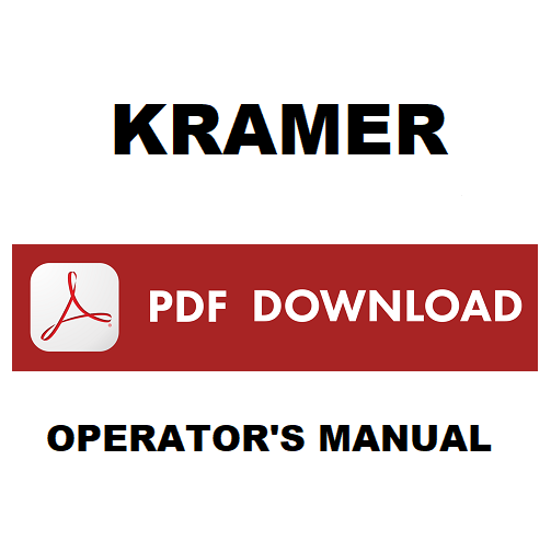 KRAMER 380 480 580 Wheel Loaders Manuale uso manutenzione Operator's manual user instructions ENGLISH