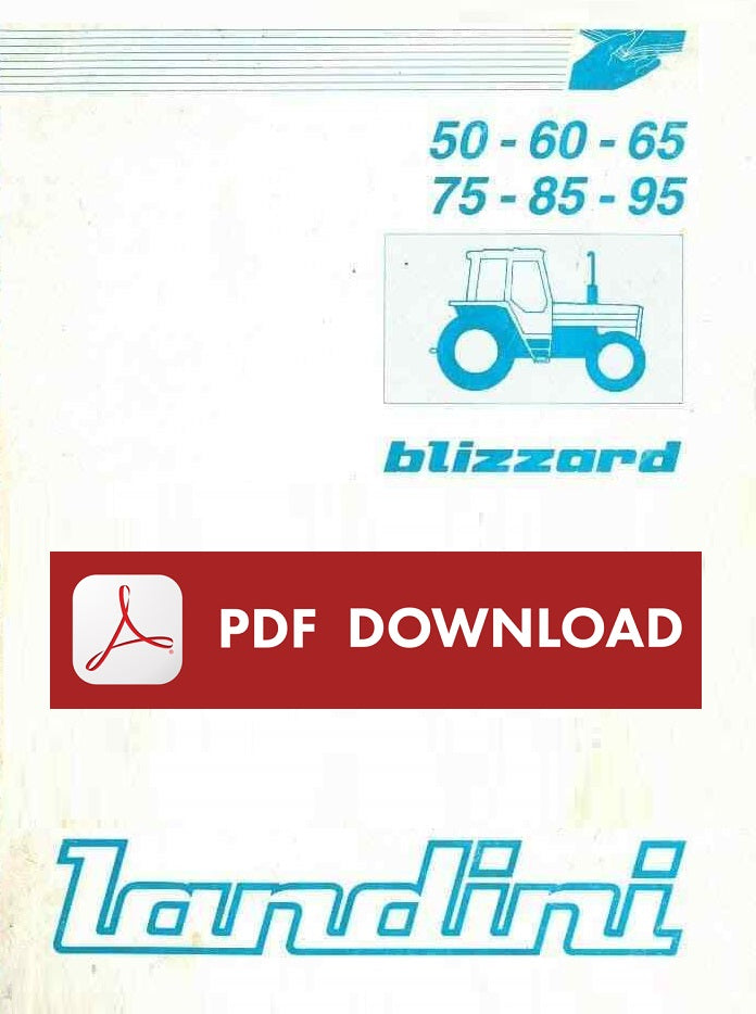 LANDINI BLIZZARD 50 60 65 75 85 95 Use Maintenance Manual User instructions ENGLISH