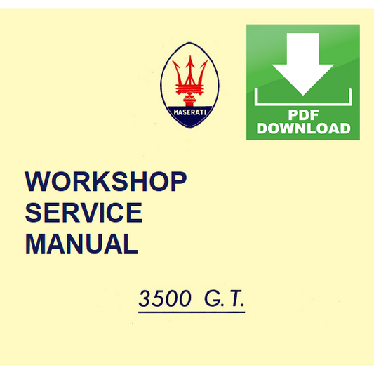 Maserati 3500 GT AM 101 Manuale officina riparazione Workshop service manual ENGLISH